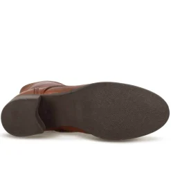 Stivaletto Anfibio Altezza Sopra La Caviglia Da Donna In Vera Pelle Colore Marrone