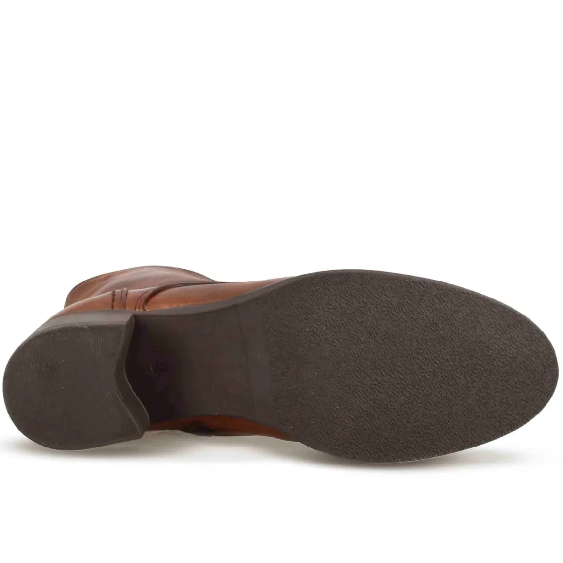 Stivaletto Anfibio Altezza Sopra La Caviglia Da Donna In Vera Pelle Colore Marrone