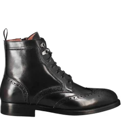 Stivaletto Anfibio Alto Con Lavorazione Brogue Da Uomo In Pelle Colore Nero