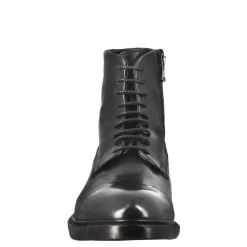 Stivaletto Anfibio Alto Diver Da Uomo In Pelle Lavata Colore Nero