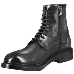Stivaletto Anfibio Alto Diver Da Uomo In Pelle Lavata Colore Nero