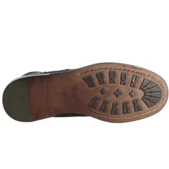 Stivaletto Anfibio Artigianale In Pelle Colore Nero Con Allacciatura