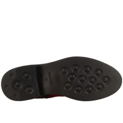 Stivaletto Anfibio Da Donna In Pelle Rossa Con Dettagli Brogue