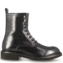 Stivaletto Anfibio Da Donna In Vera Pelle Colore Nero Fatto A Mano