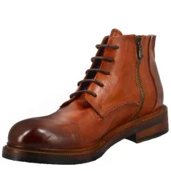 Stivaletto Anfibio Medio Diver Da Uomo In Pelle Lavata Colore Cuoio