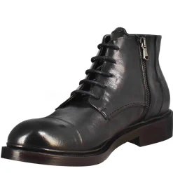 Stivaletto Anfibio Medio Diver Da Uomo In Pelle Lavata Colore Nero