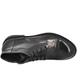 Stivaletto Anfibio Medio Diver Da Uomo In Pelle Lavata Colore Nero