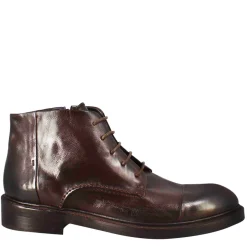 Stivaletto Anfibio Medio Diver Da Uomo In Pelle Lavata Colore Testa Di Moro