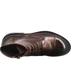 Stivaletto Anfibio Medio Diver Da Uomo In Pelle Lavata Colore Testa Di Moro