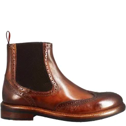 Stivaletto Candy Chelsea Da Uomo In Pelle Lavata Colore Cuoio Scuro