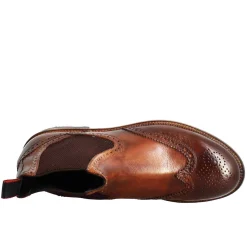 Stivaletto Candy Chelsea Da Uomo In Pelle Lavata Colore Cuoio Scuro
