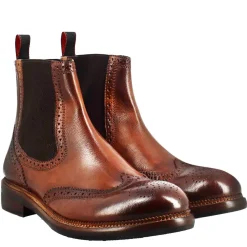 Stivaletto Candy Chelsea Da Uomo In Pelle Lavata Colore Cuoio Scuro
