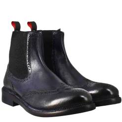 Stivaletto Candy Chelsea Da Uomo In Pelle Lavata Colore Blu Scuro