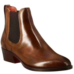 Stivaletto Chelsea Da Donna Liscio Con Tacco Medio In Pelle Colore Marrone