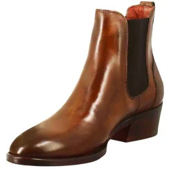 Stivaletto Chelsea Da Donna Liscio Con Tacco Medio In Pelle Colore Marrone