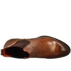 Stivaletto Chelsea Da Donna Liscio Con Tacco Medio In Pelle Colore Marrone