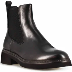 Stivaletto Chelsea Da Donna In Vera Pelle Colore Nero Con Elastico