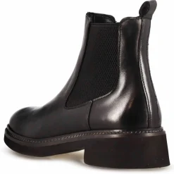 Stivaletto Chelsea Da Donna In Vera Pelle Colore Nero Con Elastico