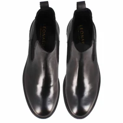 Stivaletto Chelsea Da Donna In Vera Pelle Colore Nero Con Elastico