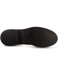 Stivaletto Chelsea Da Donna In Vera Pelle Colore Marrone Scuro Con Elastico