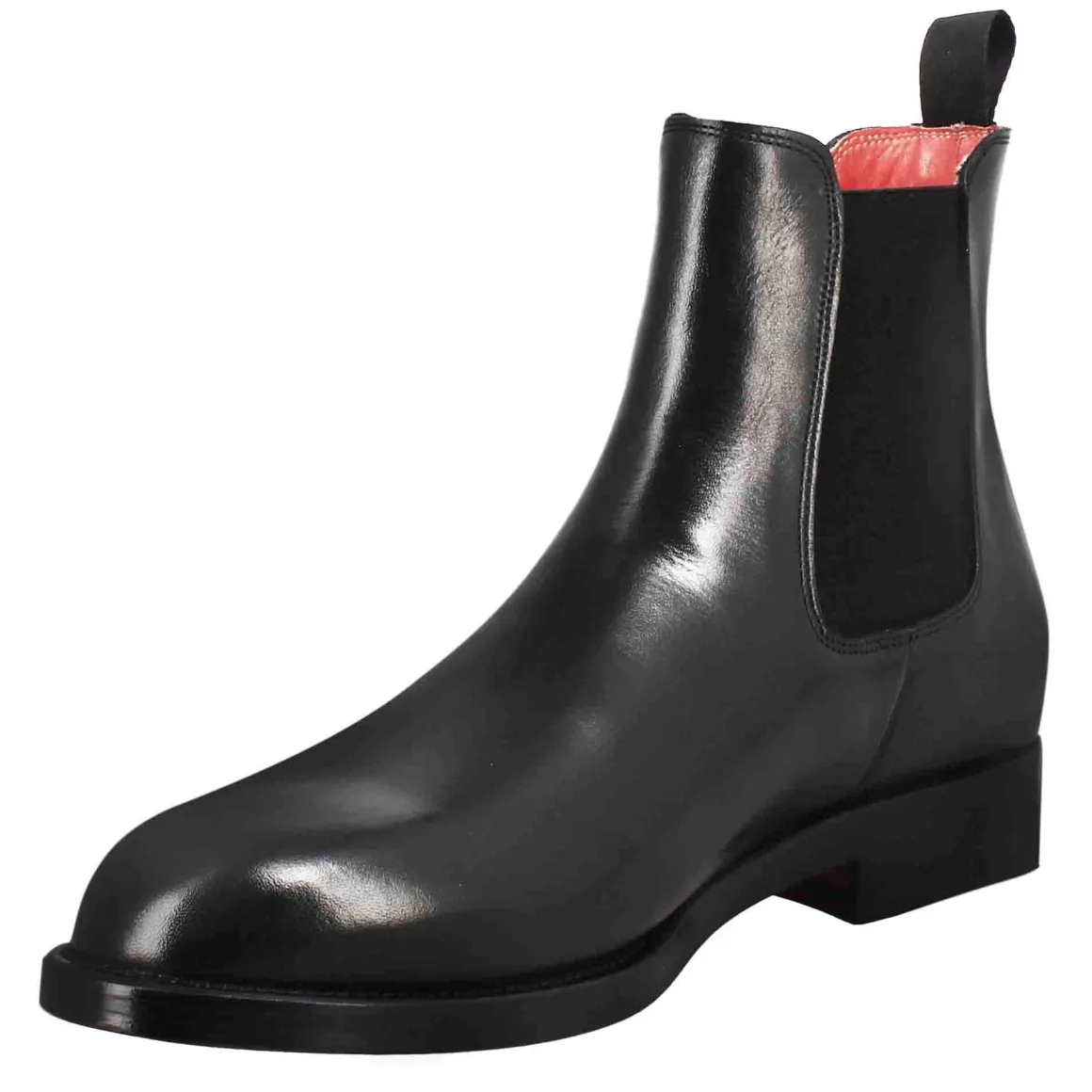 Stivaletto Chelsea Da Uomo In Pelle Colore Nero Con Elastico
