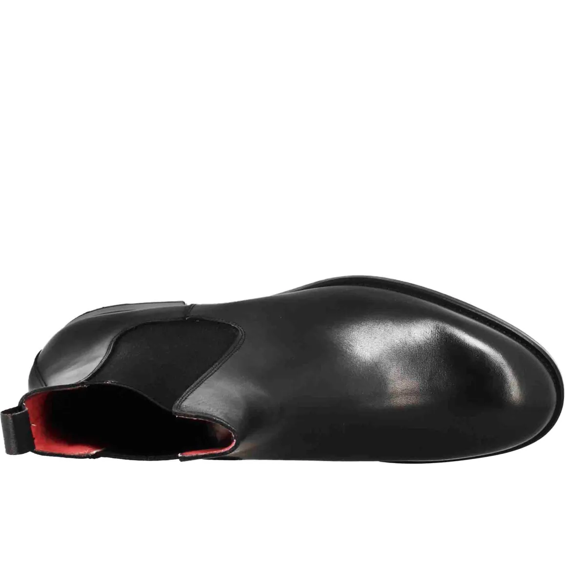 Stivaletto Chelsea Da Uomo In Pelle Colore Nero Con Elastico