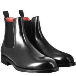 Stivaletto Chelsea Da Uomo In Pelle Colore Nero Con Elastico