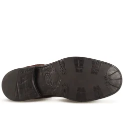 Stivaletto Chelsea Da Uomo In Vera Pelle Scamosciata Colore Marrone Scuro Con Elastico