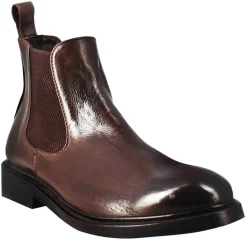 Stivaletto Chelsea Diver Da Uomo In Pelle Lavata Testa Di Moro