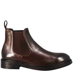 Stivaletto Chelsea Diver Da Uomo In Pelle Lavata Testa Di Moro