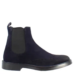 Stivaletto Chelsea In Pelle Scamosciata Colore Blu Con Fondo Gomma