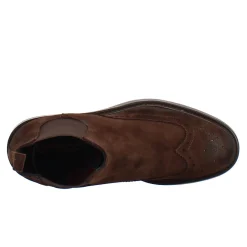 Stivaletto Chelsea In Pelle Scamosciata Colore Marrone Con Fondo Gomma