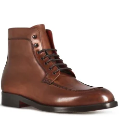 Stivaletto Con Allacciatura Alla Caviglia Da Uomo In Pelle Liscia Colore Marrone
