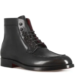Stivaletto Con Allacciatura Alla Caviglia Da Uomo In Pelle Liscia Colore Nero