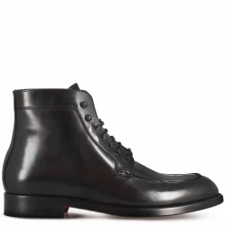 Stivaletto Con Allacciatura Alla Caviglia Da Uomo In Pelle Liscia Colore Nero
