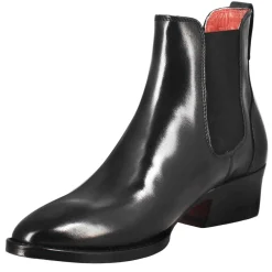 Stivaletto Da Donna Chelsea Liscio Con Tacco Medio In Pelle Colore Nero