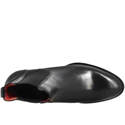 Stivaletto Da Donna Chelsea Liscio Con Tacco Medio In Pelle Colore Nero