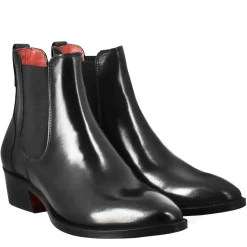 Stivaletto Da Donna Chelsea Liscio Con Tacco Medio In Pelle Colore Nero