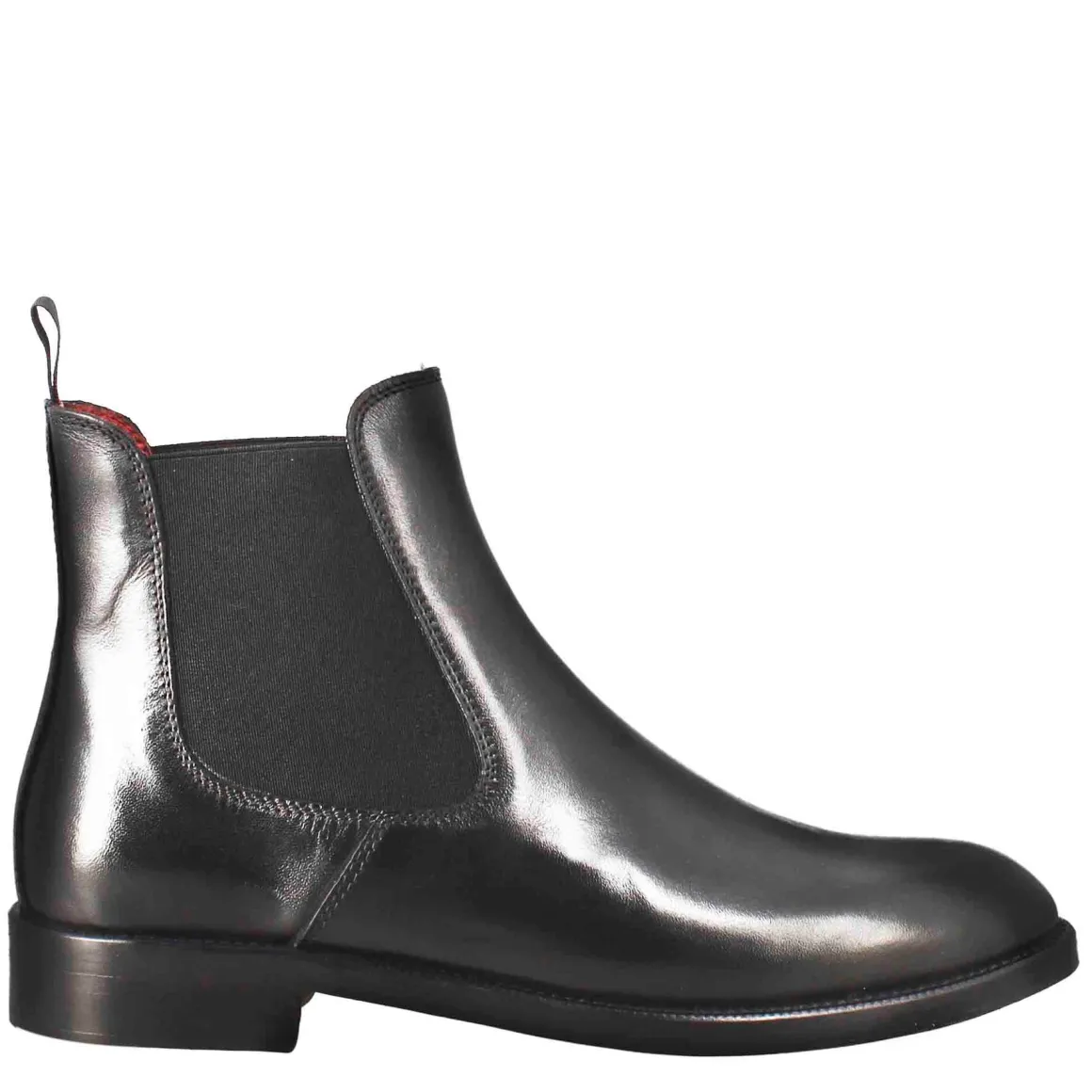Stivaletto Da Donna Chelsea Liscio In Pelle Colore Nero