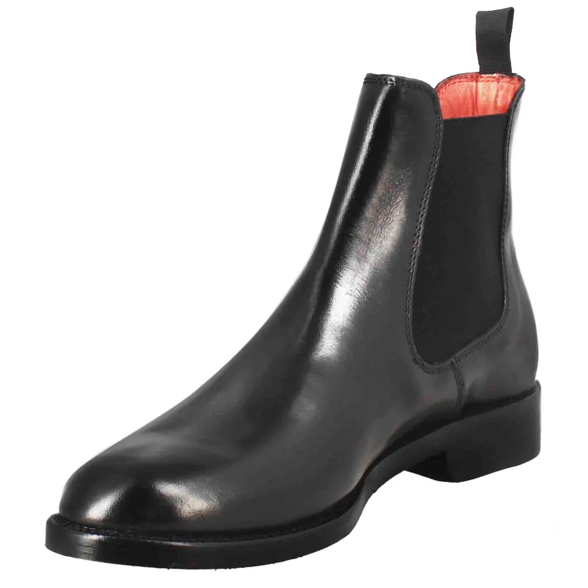 Stivaletto Da Donna Chelsea Liscio In Pelle Colore Nero