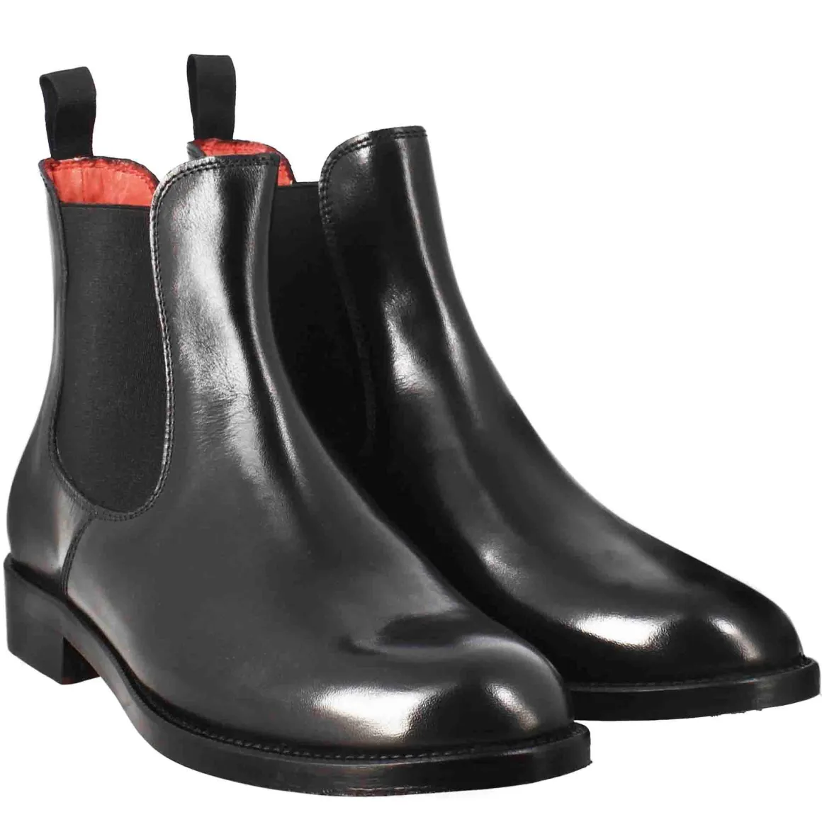 Stivaletto Da Donna Chelsea Liscio In Pelle Colore Nero