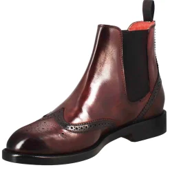 Stivaletto Da Donna Chelsea Con Dettagli Brogue In Pelle Bordeaux