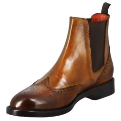 Stivaletto Da Donna Chelsea Con Dettagli Brogue In Pelle Marrone Chiaro