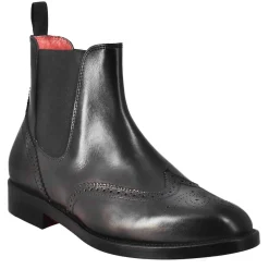 Stivaletto Da Donna Chelsea Con Dettagli Brogue In Pelle Colore Nero