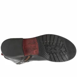 Stivaletto Da Donna Con Doppia Fibbia In Vera Pelle Colore Nero