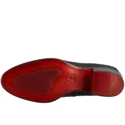 Stivaletto Da Donna Con Tacco Medio In Pelle Intrecciata Colore Nero