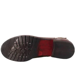 Stivaletto Da Donna In Pelle Lavata Colore Marrone Con Zip Diagonale