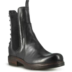 Stivaletto Da Donna In Vera Pelle Colore Nero Effetto Vintage
