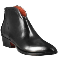 Stivaletto Da Donna Liscio Con Tacco Medio In Pelle Colore Nero
