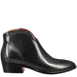 Stivaletto Da Donna Liscio Con Tacco Medio In Pelle Colore Nero
